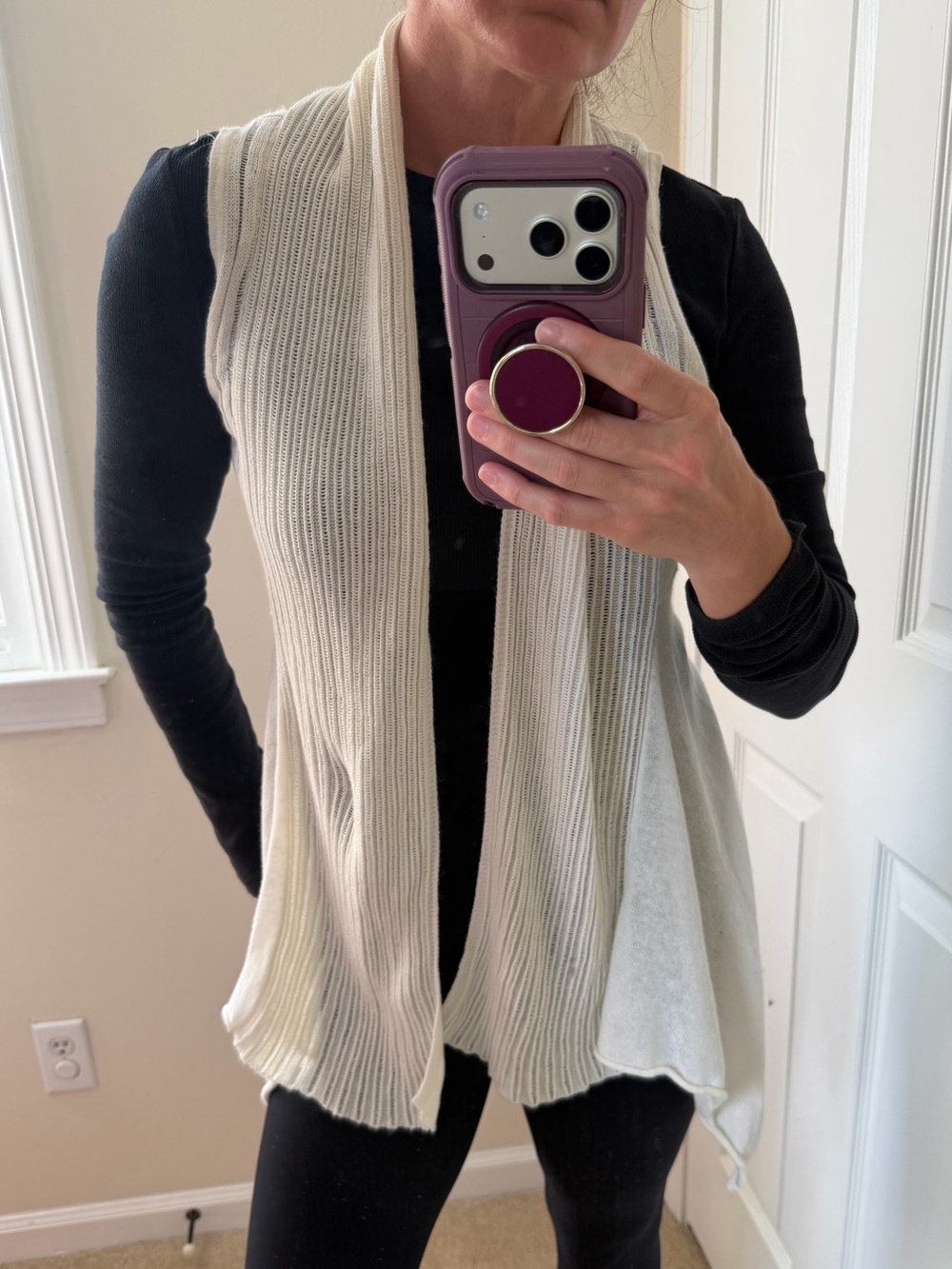 🍂 5/$25 GAP Cream Knit Draped Open-Front Knit Cardigan